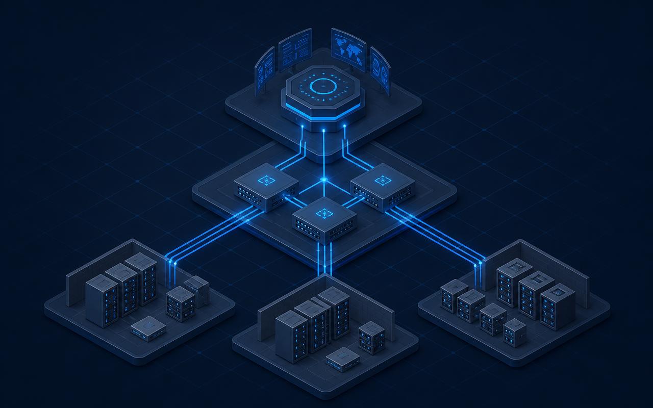 Worker in den Kundensystemen, Coordinator im Netzwerk und zentraler Hub